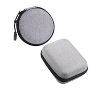 Luxshiny 2pcs EVA Microphone Storage Bags Portable Cable Organizer Case for Digital Products, Compact 8x8x3cm and 14x10x4cm Sizes, Outdoor Live Streaming and Lapel Mic Carrying Pouch
