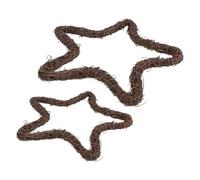 Luxshiny 2pcs Five-pointed Star Garland Wreaths in Brown Plastic Material, Skin-friendly and Decorative for Hotel and School Use, for Christmas and New Year Festive Cheer
