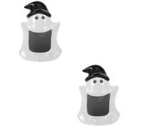 Luxshiny 2pcs Halloween Ceramic Hamster House Cute Ghost-shaped Hideout Nest for Summer Cooling and Sleeping Small Pet Habitat for Hamsters Gerbils and Hedgehogs