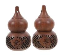 Luxshiny 2pcs Hollow Carved Wooden Gourd Pendant Aroma Bead Diffuser DIY Sachet for Bracelets Key Rings Bag Hangings Desktop Decor with Blessing Sculpture