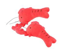 Luxshiny 2pcs Interactive Squeaky Plush Dog Shape Sturdy Chew for Small Puppies Teeth Cleaning Play
