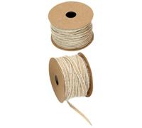 Luxshiny 2pcs M Long Khaki Fish Silk Linen Jute Ribbon for DIY Crafts and Retro Wedding Decorations, Practical Accessory for Art Lessons and Handmade Courses, Simple and Chic Style