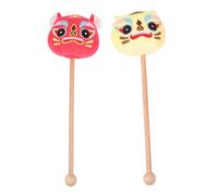Luxshiny 2pcs Massage Hammer Massage Knock Hammer Plush Wood Red Yellow for Back and Body Muscles Relieves Body Stress Comfortable Hand Grip for Students and Workers