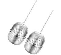 Luxshiny 2Pcs Metal Tea Infuser Balls Stainless Steel Small Mesh Strainers with Chain for Brewing Loose Leaf Tea in Teapots and Cups