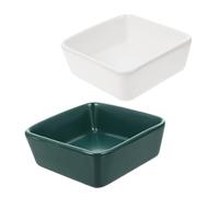 Luxshiny 2pcs Mini Ceramic Food Bowl for Hamster Bite-resistant Easy to Clean Pet Feeding Bowls