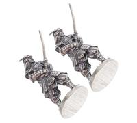 Luxshiny 2pcs Miniature Japanese Samurai Warrior Statues Set - Historical Samurai Figurines with Traditional Armor - Small Bonsai Garden and Home Office Decor for Martial Arts Enthusiasts