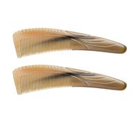 Luxshiny 2Pcs Ox Horn Fine Teeth Comb Set with Anti-Static Detangling and Gua Sha Scalp Massage, 16Cm Hair Massager Pocket Combs for Women Travel