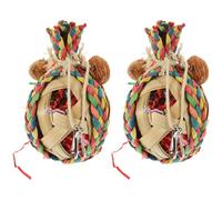 Luxshiny 2pcs Parrot Chewing Hanging Wooden Bird for Pet Birds and Birdcage, Healthy Playing That Keeps Parrots Busy and Entertained