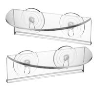 Luxshiny 2pcs Plant Shelf with Suction Cups Wall Mounted Acrylic
