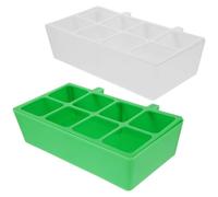 Luxshiny 2pcs Plastic Bird Food Feeder Hanging Bowls for Small Birds and Pets Home Use Prevents Food Throwing and Learning to Eat