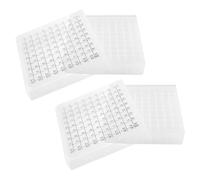 Luxshiny 2pcs Plastic Freezer Storage Box with 100-slot Numbered Rack for 1.8ml 2ml 5ml 10ml Centrifuge Tubes Laboratory Tube Holder Organizer