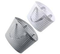 Luxshiny 2pcs Plastic Hollow Design Laundry Baskets with Handles, Easy to Move and Drainage Feature, for Dorm or Walk-in Closet Storage and Bathroom Organisation