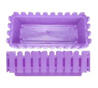 Luxshiny 2pcs Plastic Rectangular Fence Planter Box, Vegetable Planter for Outdoor Plants, Purple, Two Drainage Holes, Reusable, with Integrated Trays, for Windows and Transplanting