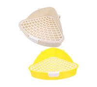 Luxshiny 2pcs Plastic Triangle Pet Toilet Box for Small Animals, Detachable Rabbit Potty and Guinea Pig Litter Pan, Washable Training Triangle Potty for Indoor Pet Bunny and Ferret