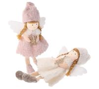 Luxshiny 2pcs Plush Angel Ornaments Christmas Tree Hanging Pendants Soft Cloth Angel Dolls for Holiday Decor Lightweight Wall and Car Decorations