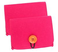 Luxshiny 2Pcs Portable Essential Oil Storage Bag Small Organizer Pouch for Travel and Daily Use Non-Woven Felt Compact Carrying Case in Rose Red
