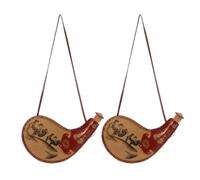 Luxshiny 2pcs Portable Pu Leather Water Bag Pouch with Traditional Ancient Craftsmanship, Easy to Clean Liquid Storage Bota Bag for Wine and Water, for Outdoor Activities and Hiking