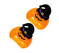 Luxshiny 2pcs Pumpkin Party Hat for Dogs and Cats, Polyester Festival Pet Headwear with Touch Fastener, Halloween and Birthday Decorative Costume Cap