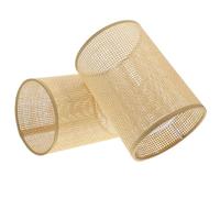 Luxshiny 2pcs Rattan Woven Lamp Shades for Table and Floor Lamps, Rustic Lampshades with Warm Light and Wear Resistance, Unique Elegant Design Suitable for Bedroom and Living Room