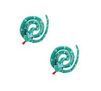 Luxshiny 2pcs Realistic Plush Snake Cat with Catnip Interactive Chewing Plaything for Indoor Kitten Entertainment Soft Green Serpent Design for Feline Fun and Stress Relief