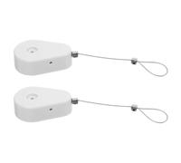Luxshiny 2pcs Retractable Remote Control Security Lanyard Cable Tether Lock Box with Anti-lost Leash for Tv Phone Remote Control Automatic Retraction White