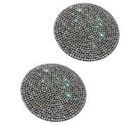 Luxshiny 2pcs round Crystal Car Coasters Anti-slip Cup Holder Pads with Glitter Rhinestones for Vehicle Water Cup Holders Interior Accessory