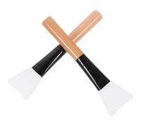 Luxshiny 2pcs Silicone Mask Applicator Brush Lightweight Ergonomic Design with Wooden Handle for Facial Mask Application at Home and Travel