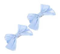 Luxshiny 2pcs Sky Blue Bow Curtain Tiebacks, Modern Minimalist Window Drape Holders Butterfly Knot Design, Decorative Drapery Clips for Home Curtains
