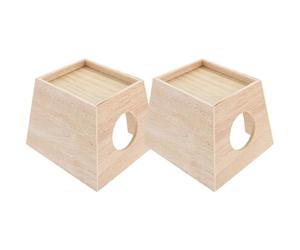 Luxshiny 2pcs Small Pet Wooden House for Rutin Chicken Breeding Multi Functional Wooden Hedgehog Hiding House for Small Pet Warm Nest