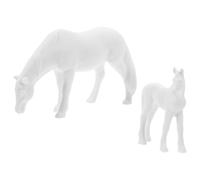 Luxshiny 2pcs Small White Resin Horse Figurines for Potted Plant Decor, Classic Design Micro Landscape Horse Ornaments, Flowerpot Decoration and Garden Decor Accessory