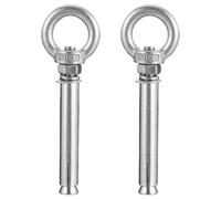 Luxshiny 2pcs Stainless Steel Expansion Anchor Eyebolt M10 Screw 60mm for Secure Fastening and Wall Mounting in Homes with Versatile Use Concrete Eye Bolt Anchors