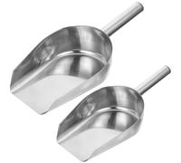 Luxshiny 2Pcs Stainless Steel Grain Dog Food Scoop, Stainless Steel Food Scoops, Multipurpose Ice Cube for Kitchen, Ice, Flour, Sugar, Candy, Nuts - Perfect for Bar, Restaurant & Party Use