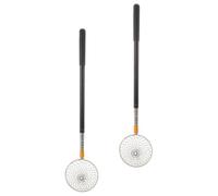 Luxshiny 2pcs Telescopic Chicken Egg Collector Basket with Anti-slip Handle, Lightweight Stainless Steel and Plastic Egg Gathering Basket for Commercial Poultry Farms and Chicken Coop Use
