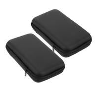 Luxshiny 2pcs Travel Tampon Organizer Bag with Multi-partition Eva Case, Black Small Pouch Featuring Multiple Pockets and Elastic Band for Improved Portability and Quick Access