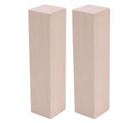 Luxshiny 2pcs Unfinished Wood Craft Cubes Wood Carving Practice Blocks Beige Easy to Carve Sturdy for Beginners and Experienced Carvers DIY Crafting