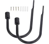 Luxshiny 2pcs Wall Mounted Metal Curtain Holdbacks in Glossy Black, Drapery Tieback Hooks for Window Treatment, Sturdy Curtain Holders Suitable for Home and Office Use