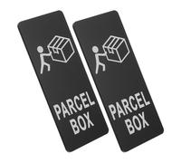 Luxshiny 2pcs Weatherproof Acrylic Parcel Box Identification Sign 12x5cm Self-adhesive Package Label for Home, Apartment Office Parcel Storage Areas