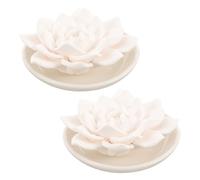 Luxshiny 2pcs White Plaster Flower Aromatherapy Diffuser Small Decorative Passive Essential Oil Diffuser for Mini Room Spaces and DIY Fragrance Choice Elegant and Compact Design