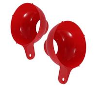 Luxshiny 2pcs Wide Mouth Plastic Funnel with Strainer for Kitchen Bottles Filling Jam Oil Liquid Transfer, Red Canning Funnel Set for Home Cooking and Pantry Use