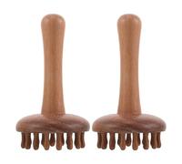 Luxshiny 2pcs Wooden Meridian Massage Brush for Body and Scalp, Lightweight Sandalwood Material with 28 Teeth, Gentle on The Skin, for Office and Traveling Relaxation