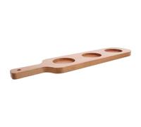 Luxshiny 3-Hole Wooden Drink Flight Board with Handle Shot Glass Holder for Wine Tasting and Bar Serving Paddle Tray 42X10Cm
