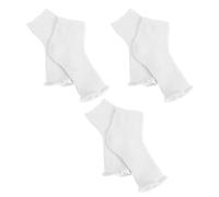 Luxshiny 3 Pairs UV Shield Socks for Gel Nail Lamp with Flat Mouth Design, Lightweight Cloth Foot Covers for Pedicure Protection, Universal Size, White, for Nail Art Sessions