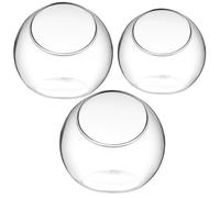 Luxshiny 3 Pcs Glass Terrarium Bowls for Plants, round Glass Containers with Chic Style, Easy to Display Air Plants, for Gardens and Tabletops Centerpiece