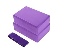 Luxshiny 3 Pcs Yoga Blocks and Strap Set Eva Foam Yoga Props for Beginners Comfortable Grip Portable for Stretching and Flexibility Improvement for Practice Anywhere