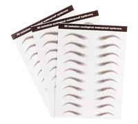 Luxshiny 3 Sheets Eyebrow Transfers Stickers Waterproof 3D Eyebrow Stickers and Missing Hair Grooming Brown