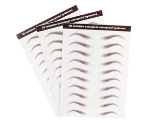 Luxshiny 3 Sheets Eyebrow Transfers Stickers Waterproof 3D Eyebrow Stickers and Missing Hair Grooming Brown