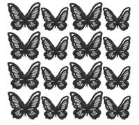 Luxshiny 30pcs Clothing Decors DIY Clothes Patches Black Butterfly Embroidered Polyester Thread Easy to Use Skin Friendly for Shoes Pants Repairing Clothes Holes and DIY Decoration