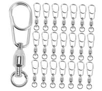 Luxshiny 30Pcs Fishing Rolling Swivel Connectors Wear Resistant Bait Attachments for Tiny Baits Portable Fishing Accessories for Changes