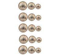Luxshiny 30pcs Golden Zinc Alloy Shield Pattern Buttons for Sweater and Clothes, DIY Decoration and Sewing Projects with British Style Simple Design