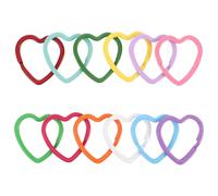 Luxshiny 30pcs Heart Shape Keychain Split Rings with Secure Closure Flat Rings Structure for DIY Jewelry Making for Office Organization and Keychain Crafts